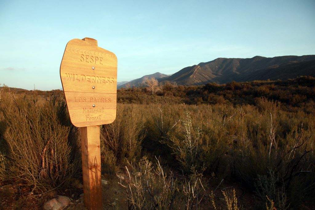 Sign marking the Sespe Wilderness